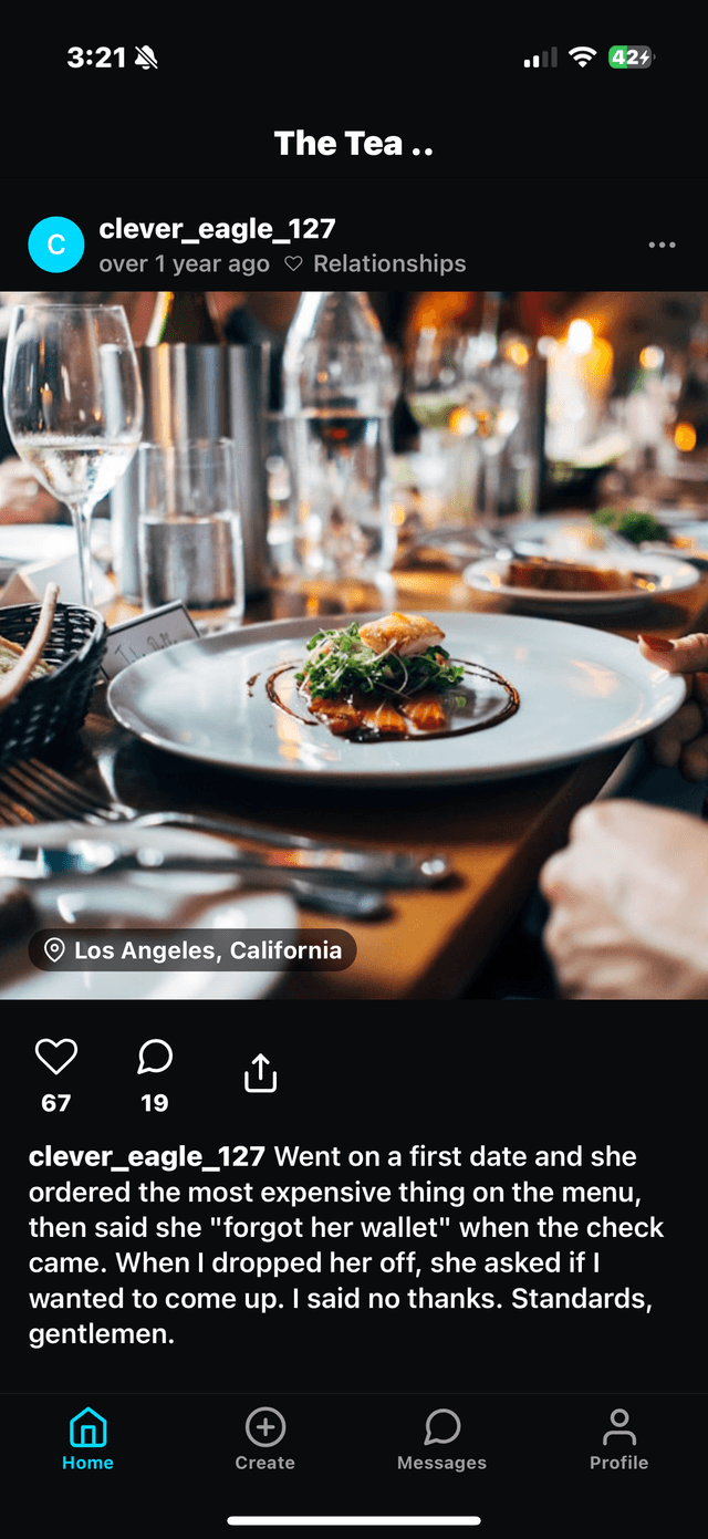 Teabag app interface